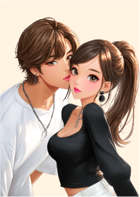 Boy & Girl Couple Lover Ver. 01 Beige 02