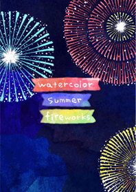watercolor summer fireworks Theme