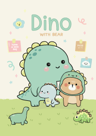 Dino with bear : green