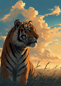 禪意生活-遙望夕陽的老虎1 凱瑞精選