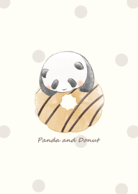 Panda and Donut* -beige- dot