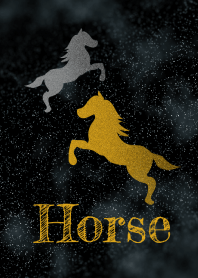 gold and silver horse