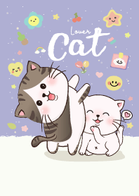 แมวอ้วนน่ารัก สีม่วง