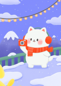 Christmas Warm cat cute m126