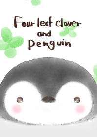 Four leaf clover and  penguin