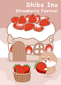 可愛寶貝柴犬-草莓嘉年華會-粉紅色2