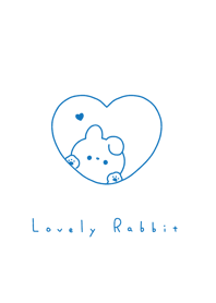 Rabbit in Heart(NL)/blue white