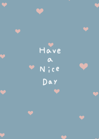 Blue beige and pink heart pattern.