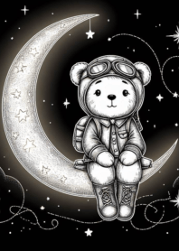 little bear on the crescent moon