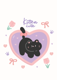 Kitten black cute : love minimal