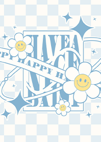 Have a Nice Daisy - retro light blue