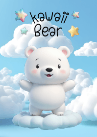 Kawaii White Bear in Could Theme 2 (JP)
