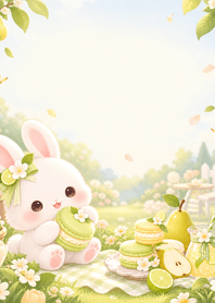 Lime White Rabbit Pear Macaron