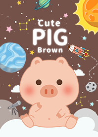 浩瀚宇宙 寶貝豬 咖啡色