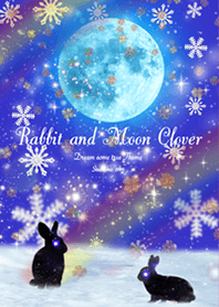 うさぎ 雪降る満月Rabbit and Moon Clover2