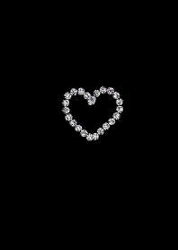 Black and sparkly stones. heart.