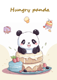 hungry funny panda