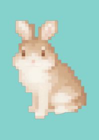 Rabbit Pixel Art Theme  Green 07
