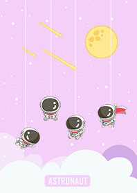 可愛寶貝太空人-星光閃閃(紫色星空)