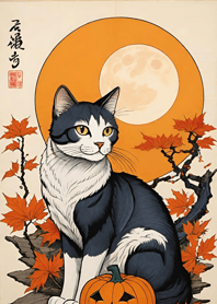 浮世絵 - 万聖節猫 361A3D