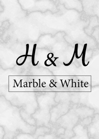 【H&M】イニシャル 大理石モノトーン白