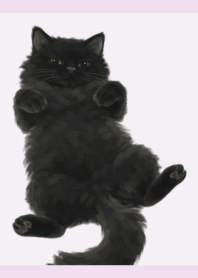 Black Cat Pastel Purple