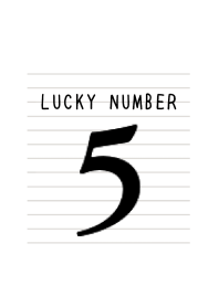 LUCKY NUMBER 5 NOTEBOOK/WHITE