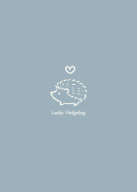 Lucky Hedgehog -blue gray- heart