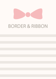 Beige Border & Pink Ribbon -3-