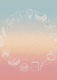 Green Pink Orange Line Art