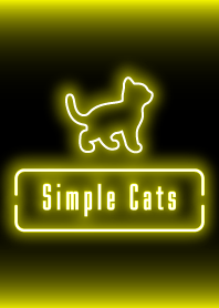 Simple kitten cats : neon light yellow