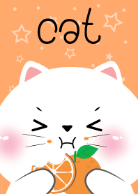 white Cat Love Orange Theme