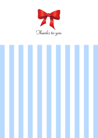 Blue Stripe & Red Ribbon.