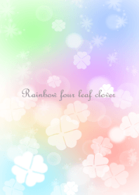 Rainbow Happy four leaf clovers