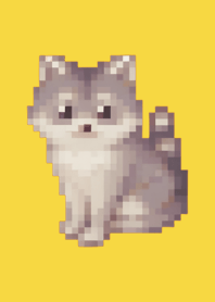 Raccoon Pixel Art Theme  Yellow 02