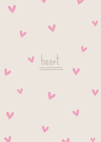 Mini Heart - Abu merah muda krem