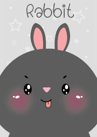Simple Cute Face Black Rabbit