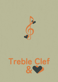 Treble Clef&heart gray beige