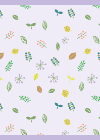 Vibrant leaves on purple