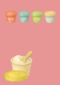 Summer ice cream on light pink