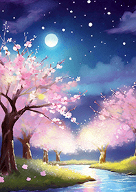 Beautiful night cherry blossoms#922