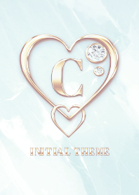 【 C 】 Heart Charm & Initial - Blue 2