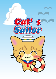 Cat's sailor Theme orange tabby cat #pop
