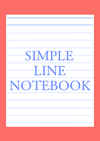 SIMPLE BLUE LINE NOTEBOOK-VERMILION