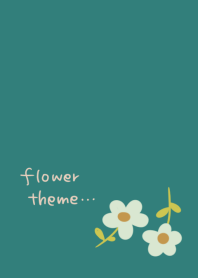 青緑とシンプルな花