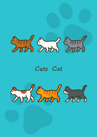 Cat taking a walk(mint blue)