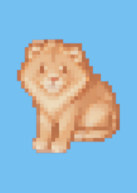 Lion Pixel Art Theme  Blue 05