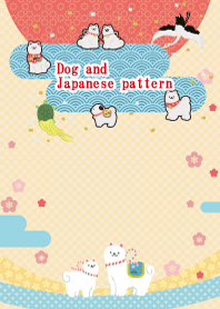 Dogs and Japanese pattern