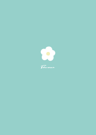 Simple Small Flower/Turquoise Blue Ivory