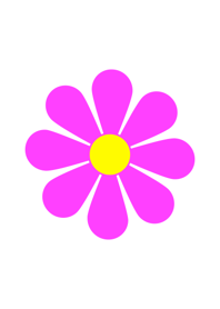 Simple Pink Flower [ White ] Version 1